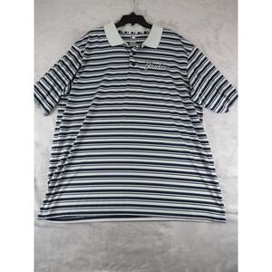 Majestic MLB New York Yankees Striped Polo Shirt Mens 2XL 2XG Navy White